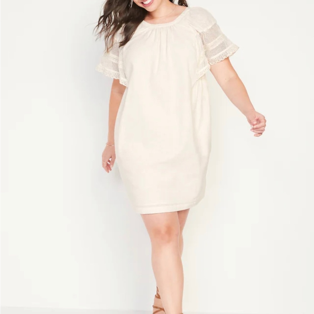Women’s Old Navy Flutter-Sleeve Tie-Back Mini Swing Dress Size XS,S,XL,2X,4X - Picture 5 of 8